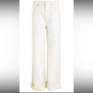 Agolde Cream Wide Leg Jeans